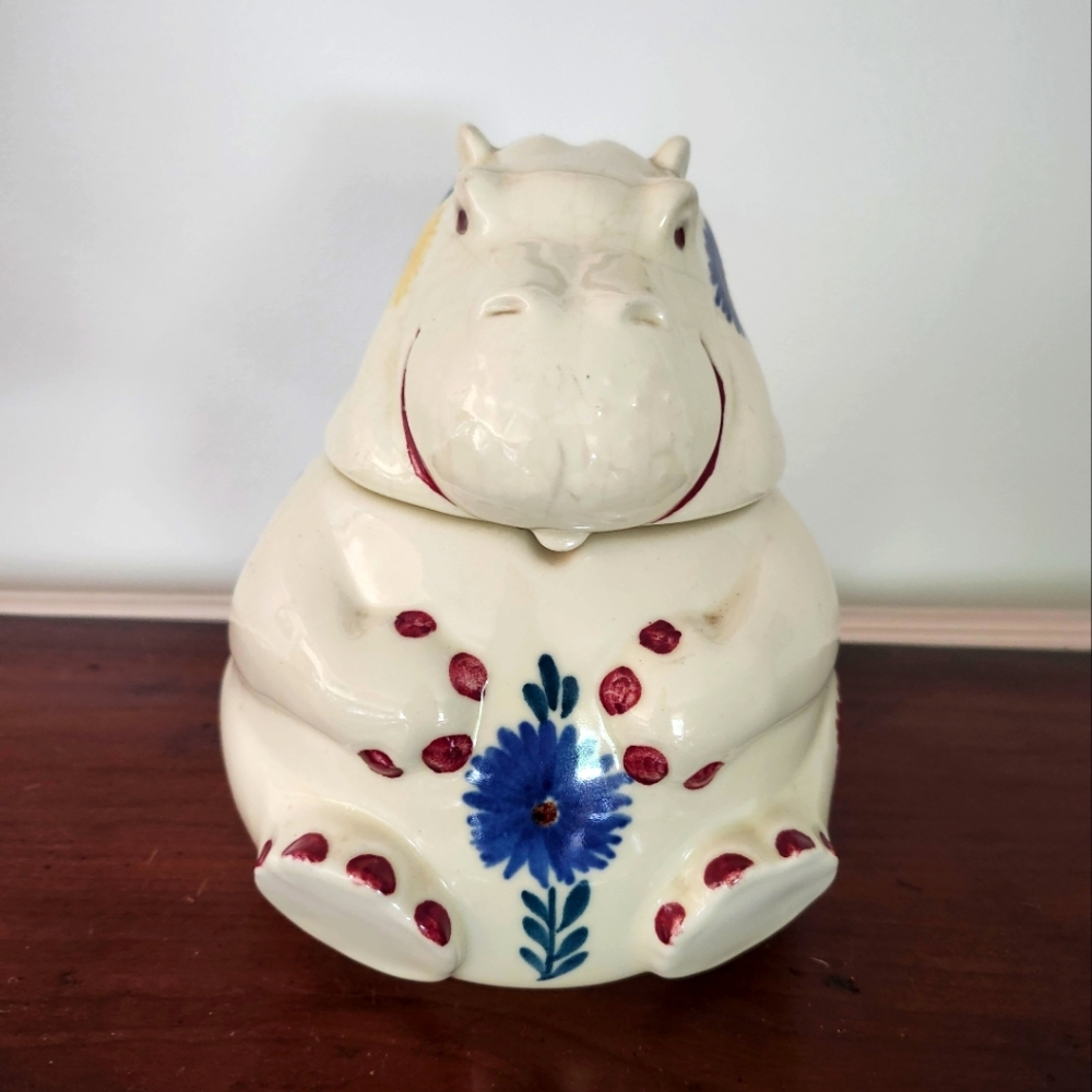 Vintage Abington Charming Hippo Cookie Jar 1950s